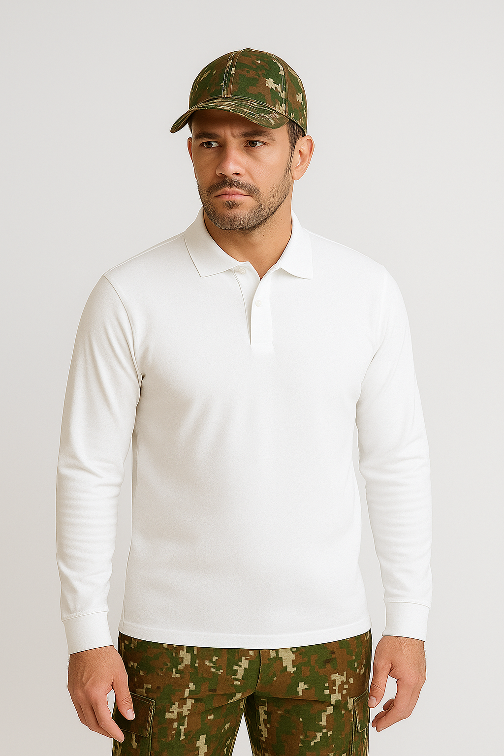 T Shirt Collar White Full Sleeves (1110)